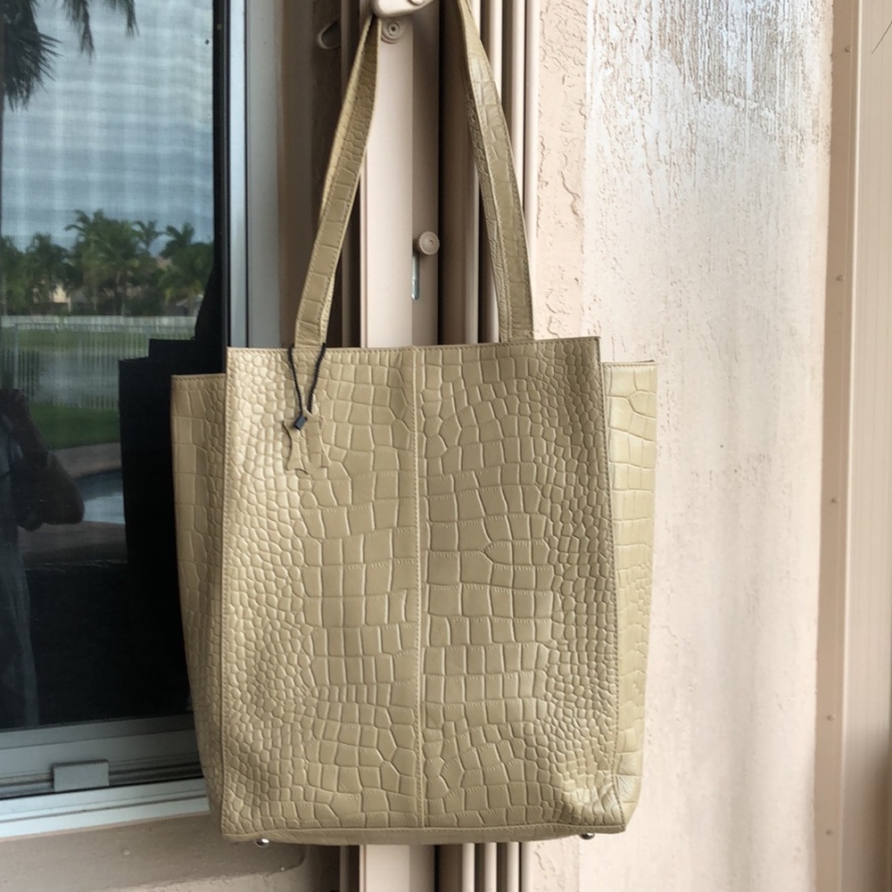 ALL Leather Embossed Tote